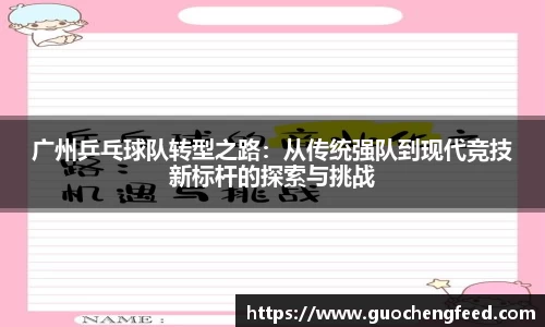 广州乒乓球队转型之路：从传统强队到现代竞技新标杆的探索与挑战