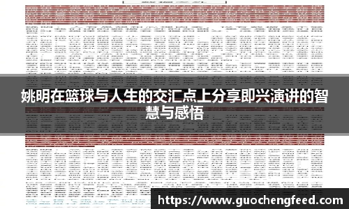 姚明在篮球与人生的交汇点上分享即兴演讲的智慧与感悟